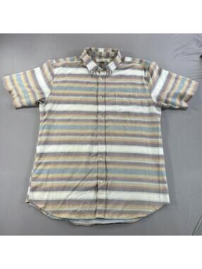 Ezekiel Shirt Mens Striped Button Down Collared Short Sleeve Cotton Size XL